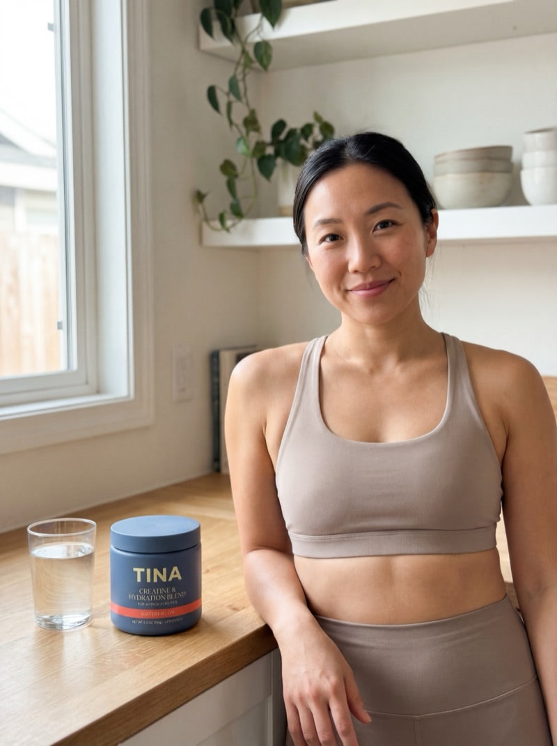 Rachel holding TINA creatine